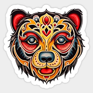 Spirit Animal Tribal Bear Face Sticker